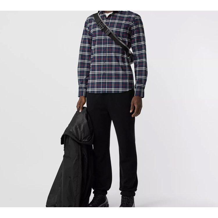 Burberry Small Scale Check Stretch Cotton Shirt 80186401