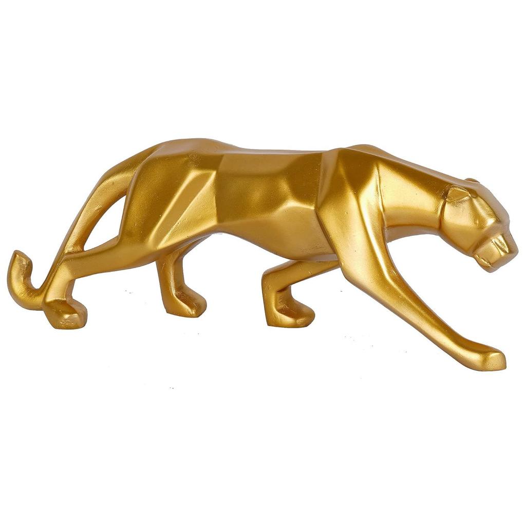 Resin Black Jaguar Showpiece for Home Decor/Black Panther Statue for Living Room Decor, Cheetah Showpiece Office Decor Item, Pack of 1 (Golden)
