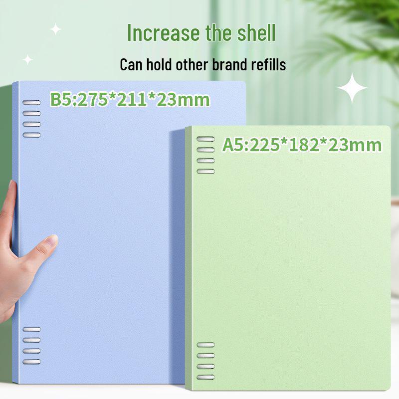 High-Quality B5 Ring Binder with Removable A5 Notepad and Eight-Hole Pull-Out Feature