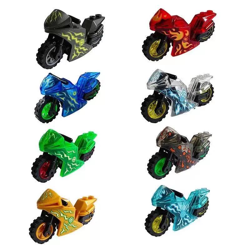 Famous Movie Action 8 Motorcycle with MiniFigures Building Bricks Blocks Model Kits Boys Kid Children Days Gifts