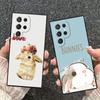 Cute Cartoon Bunny Rabbit Soft Phone Case for Samsung Galaxy S26 S25 Edge S24 Ultra S23 Plus S22 S21 FE S20 Black Cover Back She