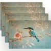 A Set of Four King Fish Themed Placemats Featuring a Stylish Printed Design, Suitable for Dining Tables, Kitchens, Parties, Indoor Use, Holidays,