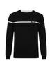 WIDEANGLE To Contrast Line Round Neck Sweater M_Black