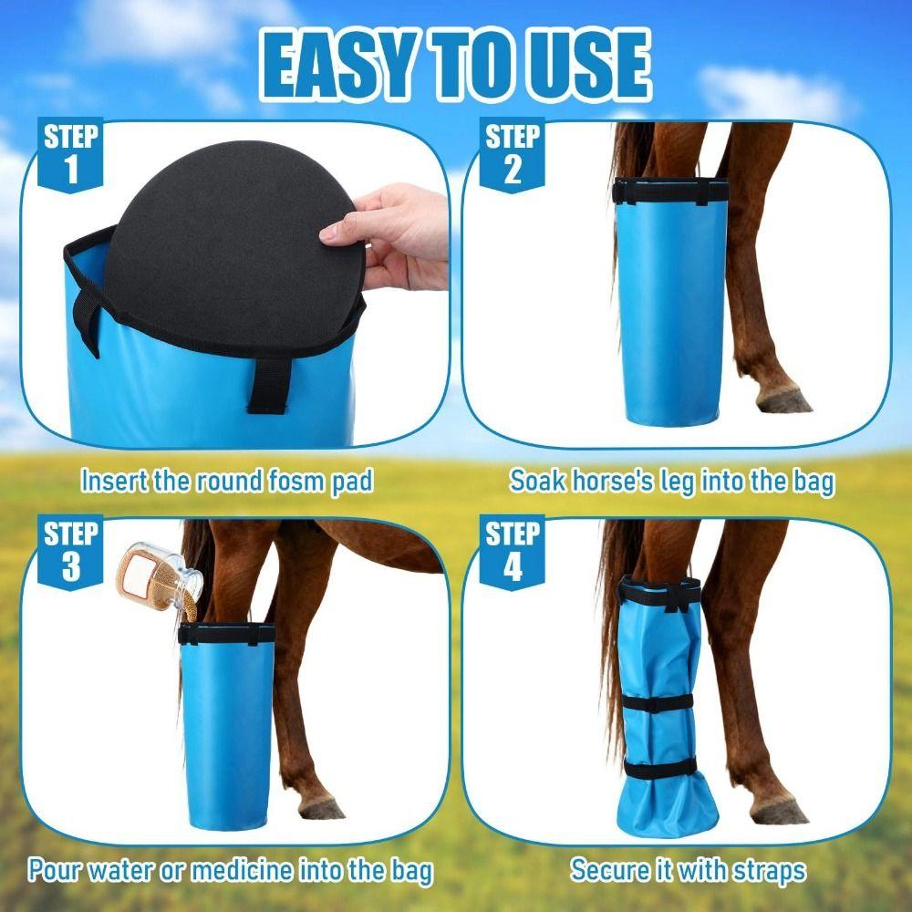 Snadné použití Design Taška na namáčení koní Elastické pásky Namáčecí boty pro koně Běžná kopyta koní