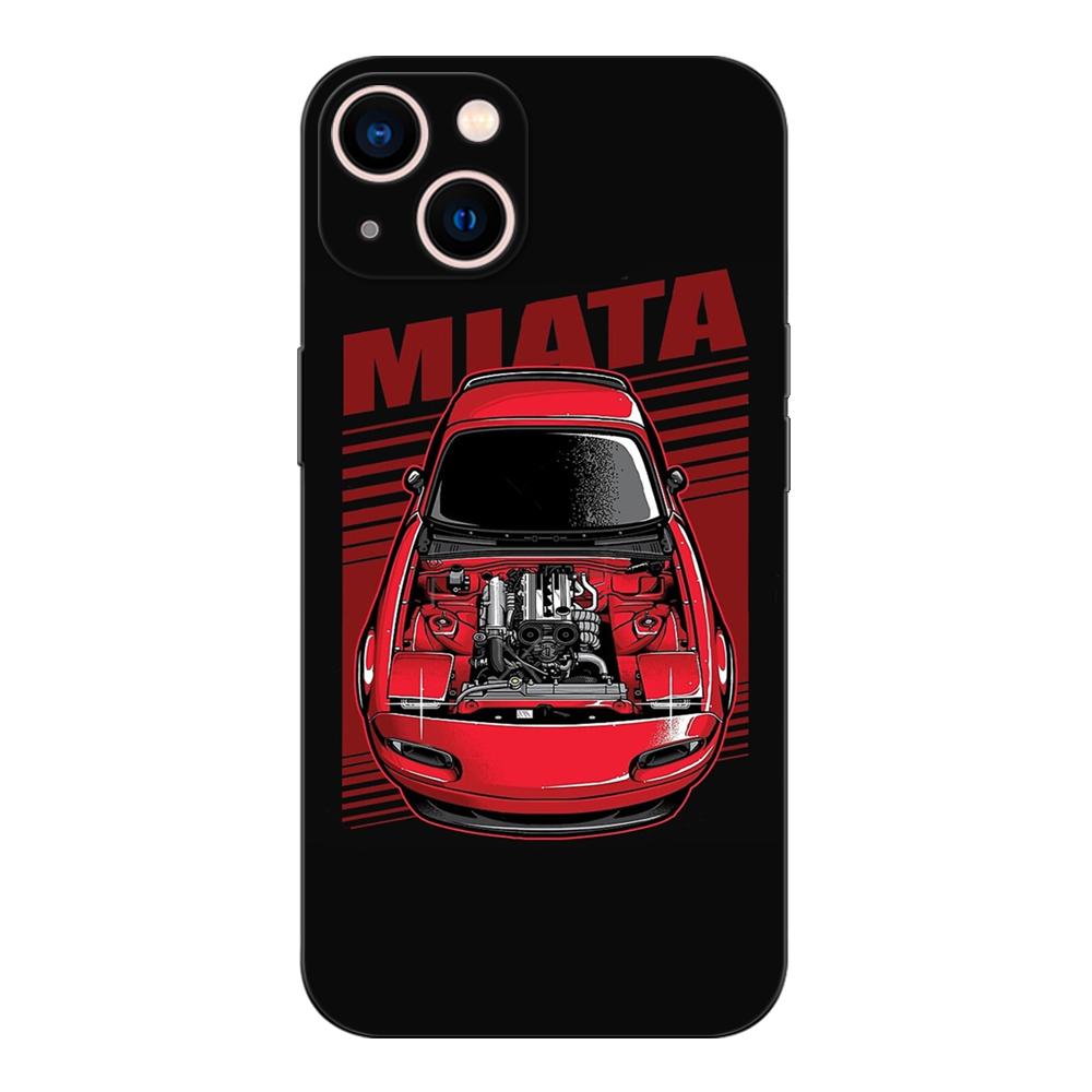 Black Tpu Case For Samsung Galaxy S6 S7 S8 S9 Plus Back Cover Miata Mx5 Na
