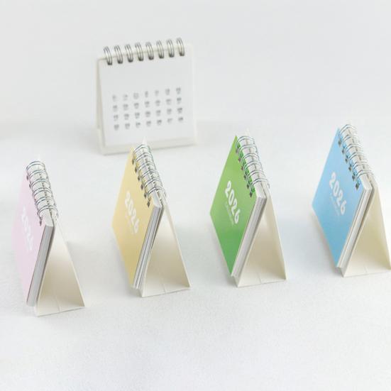 2026 Mini Desktop Calendar Cute Cartoon Desk Planner with Spiral Binding Small Planning Notebook for Office Home