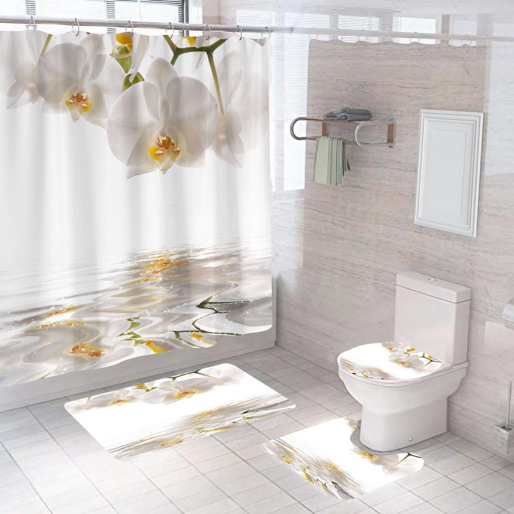Bathroom Shower Shower Curtain Set No Punch Bathroom Window Curtain Door Curtain Partition Curtains