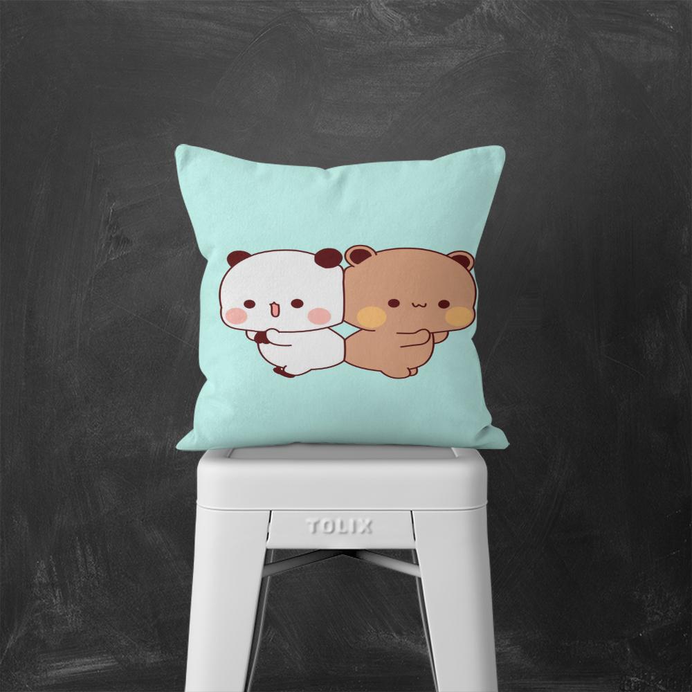 Cute Couple Pillowcase Bedroom Living Room Cute couple cat throw pillow Peach and Goma Family Sofa Car Home Decor Cushion cover