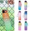 1000ML Sports Water Bottle Motivational Straw Bottle with Time Marker Leakproof Drinking Bottle for Home Outdoor