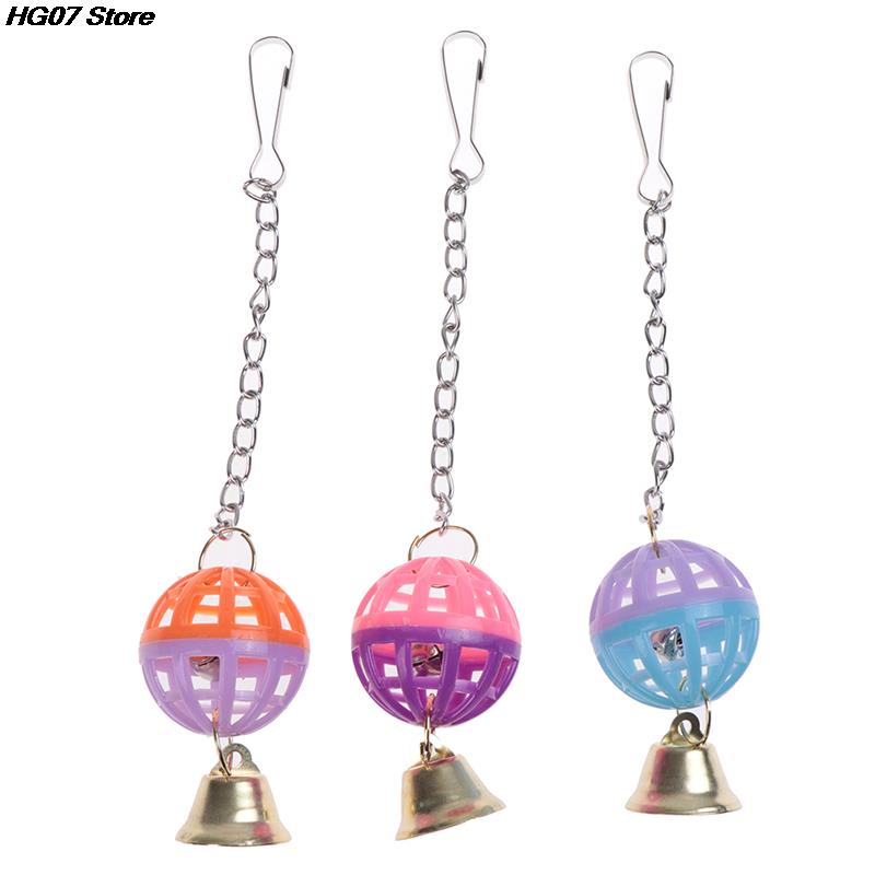 Plastic Ball Bell Bird Toys ColorfulPet Parrot Swing Toys African Grey Budgie Parakeet Cockatiel Lovebird Cage Parrot Toy Random