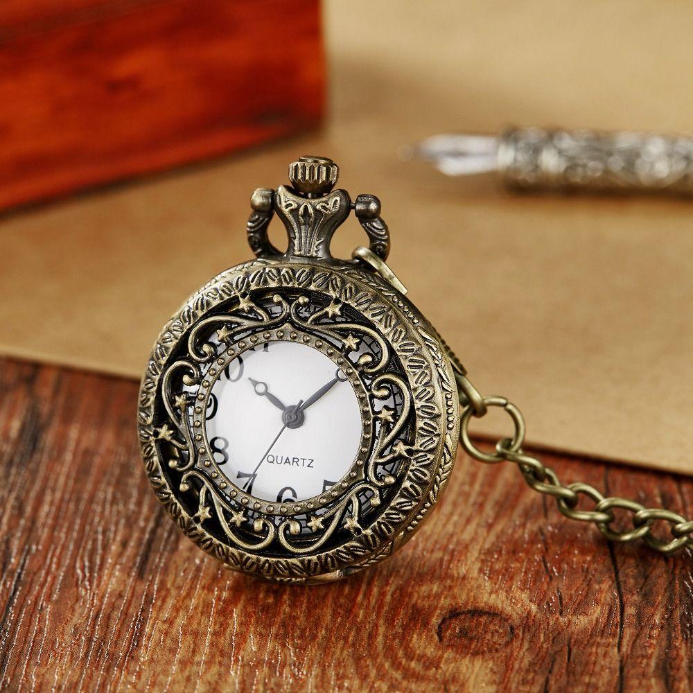 With Chain Necklace Watch Arabic Numerals Dial Pendant Pocket Clock Quartz Pocket Watch Men Women