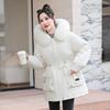 Winter New Thickened Pie Overcomes Down Cotton Clothes, Closes the Waist and Looks Thin, Hooded Big Fur Collar Warm Women's Jacket