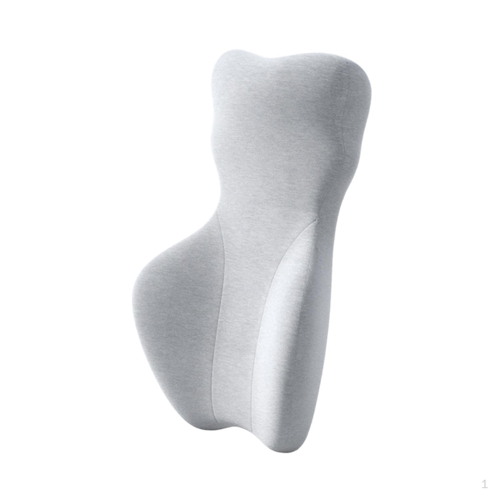 

Comfortable Memory Foam Office Chair Cushion, Compact Ergonomic Back Support Pillow for Car Light Gray B