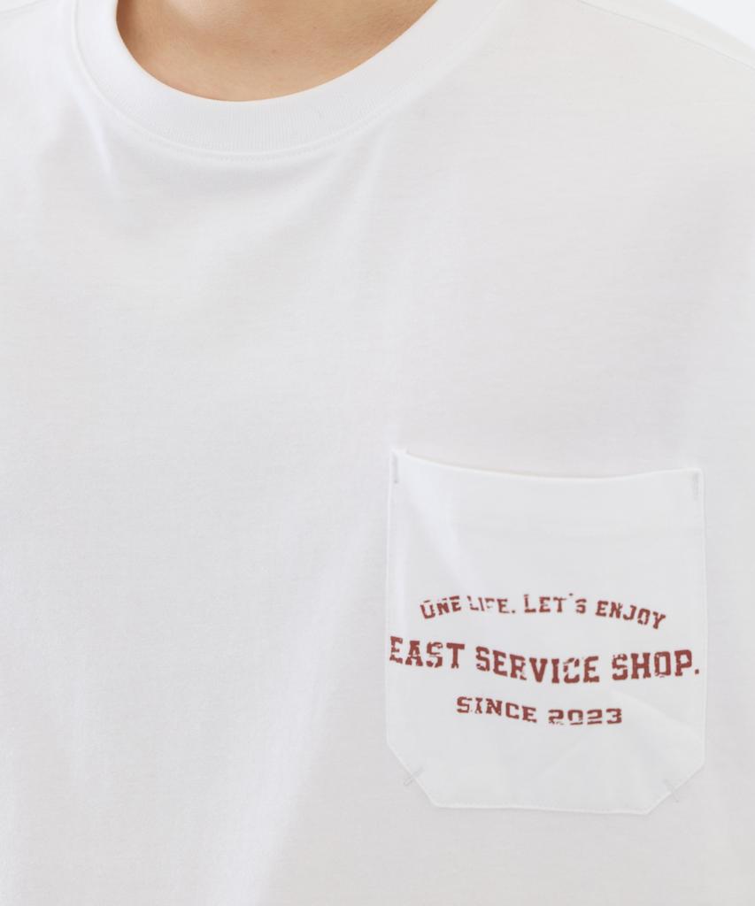 Iseuteuseobiseusyab Stamp Pocket Half T - White