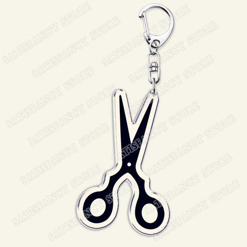 Barber Shop Keychains for Accessories Bag Barbershop Scissors Hairdresser Beard Hairstylist Keyrings Jewelry Friends Fans Gifts