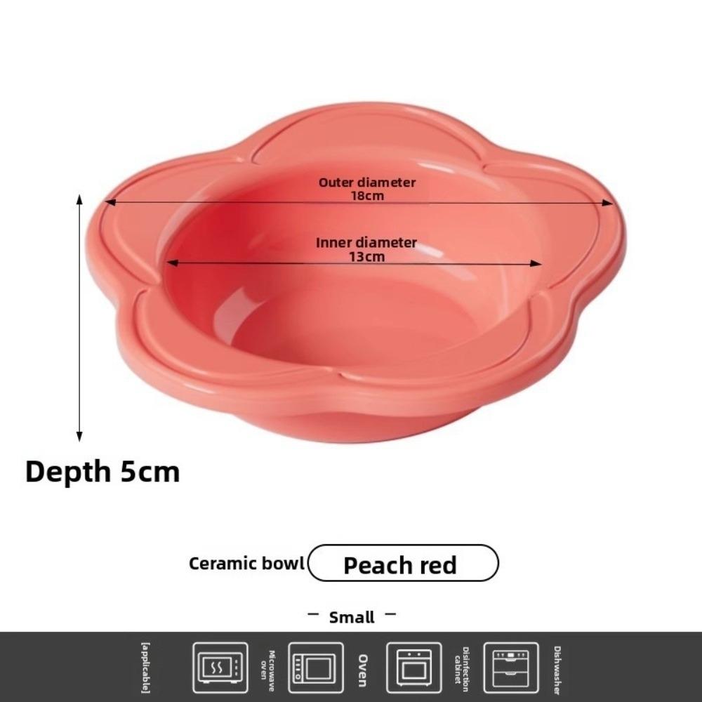 Large Capacity Ceramic Cat Bowl Flower Dog Bowls Durable Pet High Foot Bowl Pet Feeding