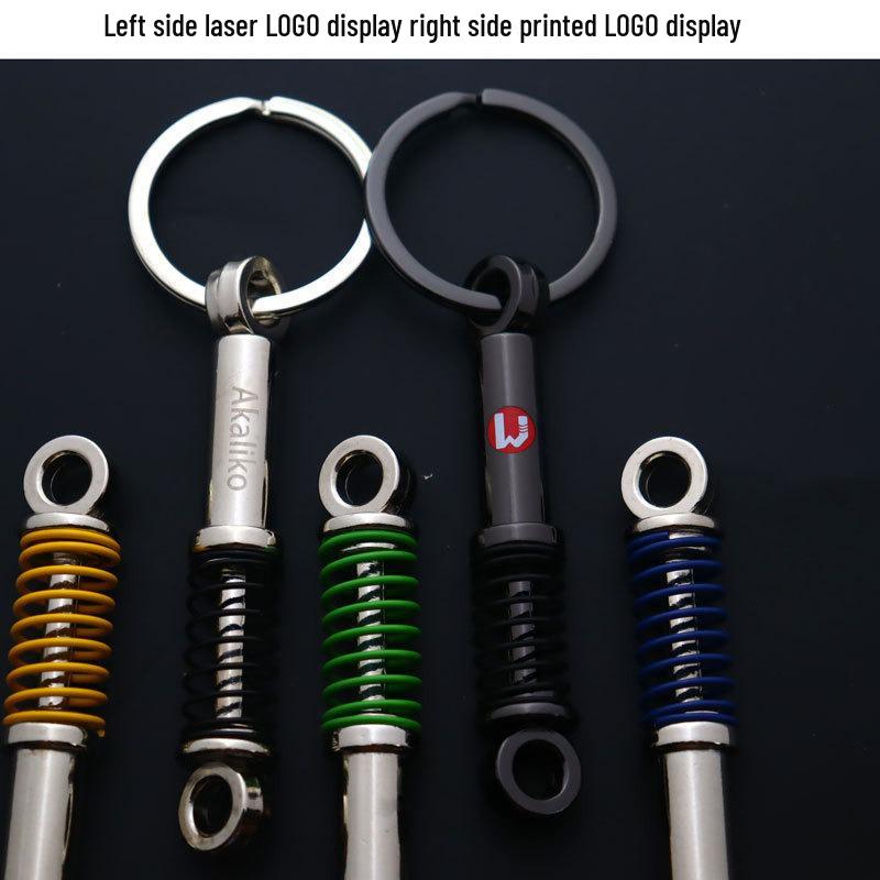 Creative Metal Car Accessories: Shock Absorber Keychain & Suspension Pendant Ring