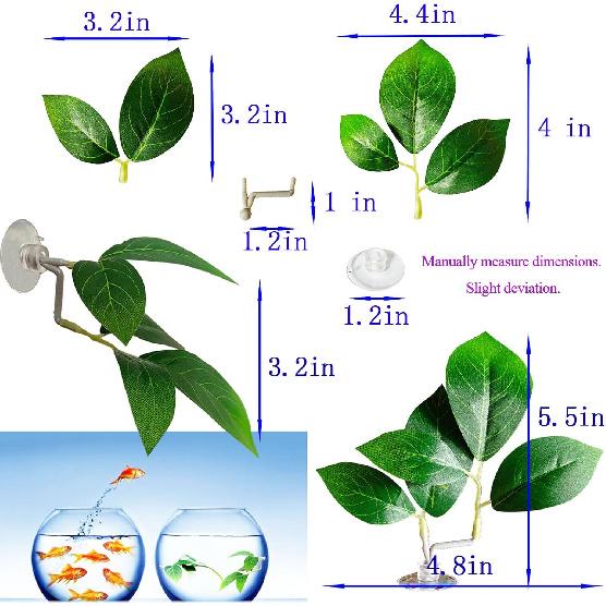 Fish Leaf Pad Fish Tank Accessories Aquarium Décor Simulating 3 pcs Adjustable Plastic Plants Betta Natural Habitat Playing Spawn Breed Rest Bed