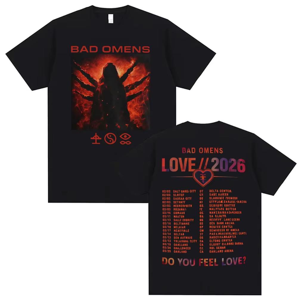 Band Bad Omens Do You Feel Love Love 2026 Tour Merch T ShirtsMen Clothes Fashion Vintage T-shirt Cotton Loose Oversized T-shirt S