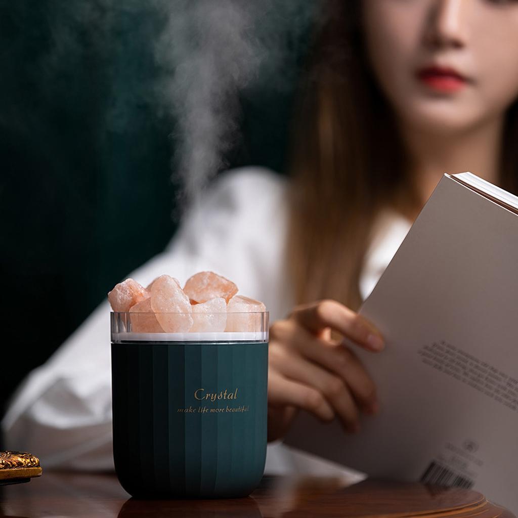 Buy Crystal Salt Stone Humidifier Colorful Light Mist Humidifier ...