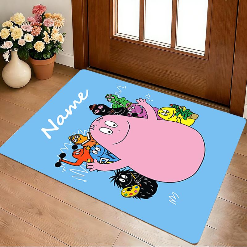 Custom Name Colorful Creatures Living Room Non-Slip Area Rug Soft Carpet for Bedroom Kids Playroom Sofa Office Home Decor Doormat