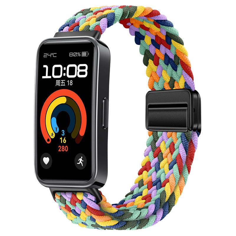 Geflochtenes Nylon-Schlaufenarmband für Huawei Band 10 9 8 Verstellbares Armband mit magnetischem Verschluss für Huanwei Band 10/9 Armbandzubehör