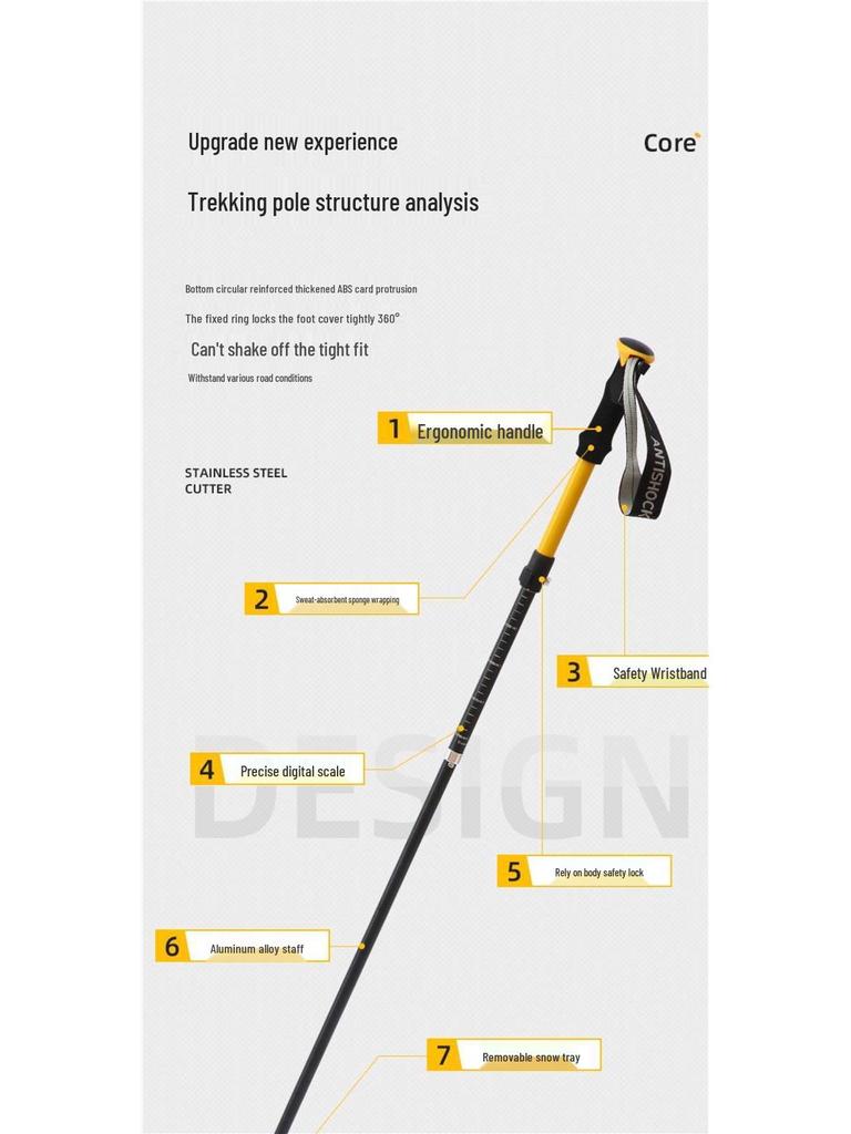 Kids' Folding Trekking Poles: Aluminum, Non-slip, Shock-Absorbing Design for Outdoor Hiking