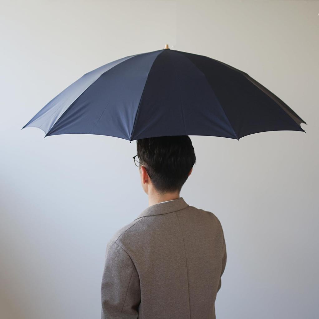 Hergestellt in Japan Miratore 60cm Faltbarer Schirm, der ohne Falten getragen werden kann Superstoff Groß Kann auch als langer Schirm gefaltet verwendet werden