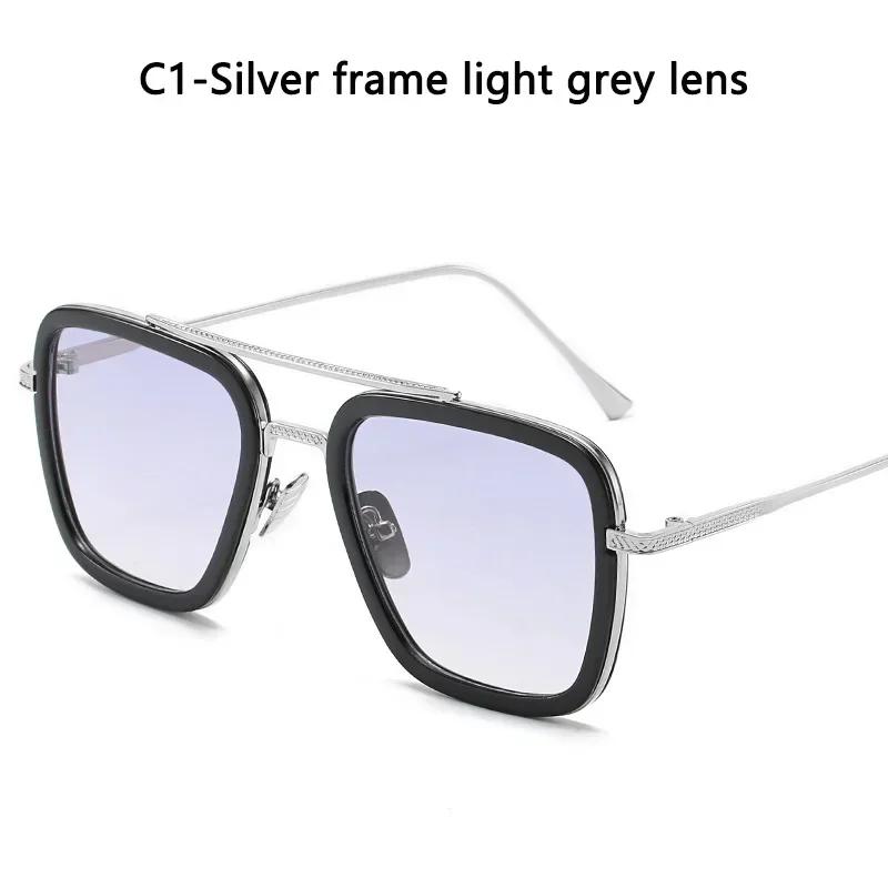 

New Vintage Punk Tony Stark Sunglasses Men Women Fashion Square Driving Glasses Metal Frame Trendy Shades