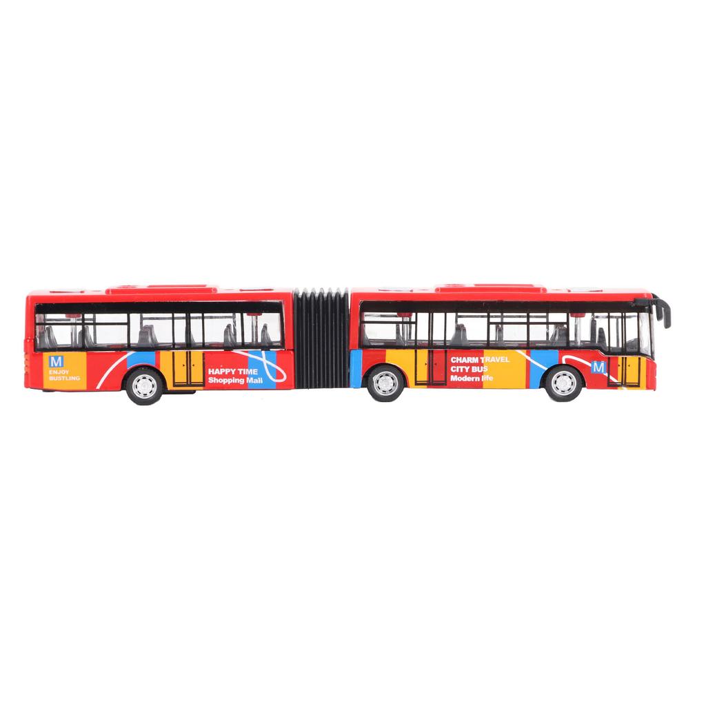 Pull Back Alloy Bus Extended Length Full Function   Structure Educational Alloy Bus Vehicle Model Toy