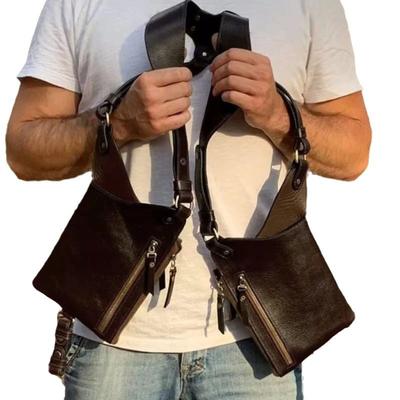 Medieval Steampunk Leather Harness Holster Bag Adjustable Utility Shoulder Belt Phone Case Wallet Pocket Viking Pouch Men Women
