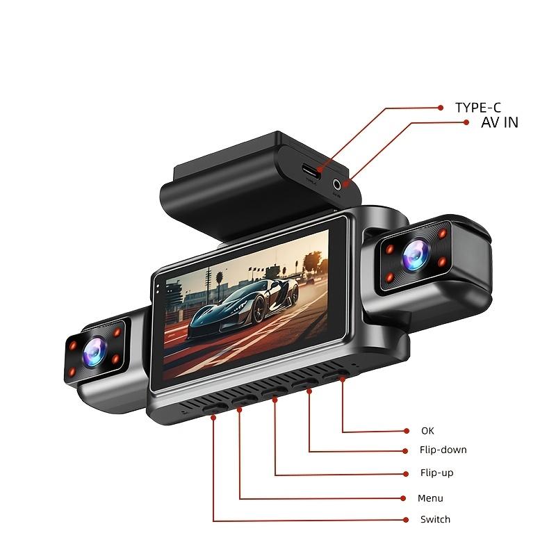 3-4 Kanal WiFi Dashcam, 1080P Full HD, APP WiFi-Steuerung, 3,5" Bildschirm, HD-Nachtsicht, 24h Parküberwachung