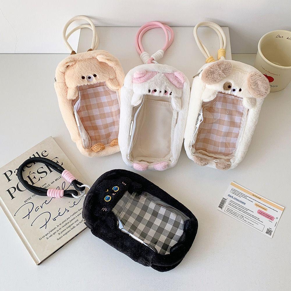Cartoon Transparent Data Cable Storage Bag Portable Dustproof Doll Bag Pendant Plush Doll Out Bag