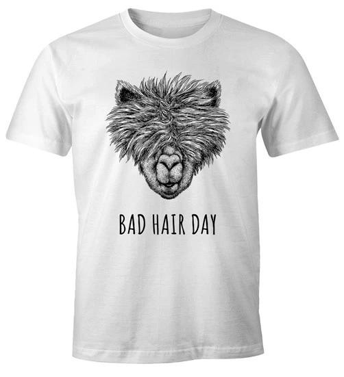 Mens T-Shirt Funny Strubby Hairy Llama Bad Hair Day Saying Statement- 3XL