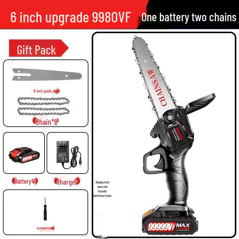 Rechargeable Handheld Lithium Electric Chainsaw - Compact, Wireless, One-Handed Use for Household and Outdoor Tasks