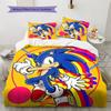 Sonic the Hedgehog2 Pattern Bedding Quilt Set  Home Decoration  Gift (1 * Duvet Cover + 2 * Pillowcase  Without Core)