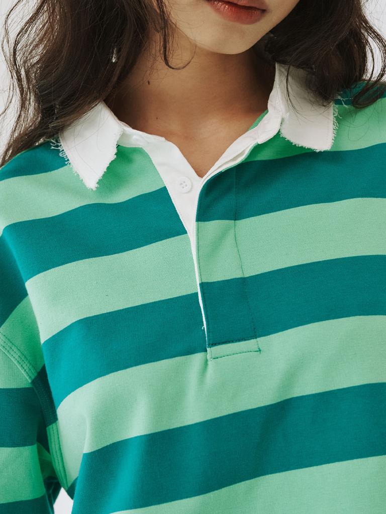 Peullijeupeulojegteu Crop Rugby T-Shirt, Green