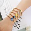 10 Colors Gold Plated Copper Beads Braided Evil Eyes Glaze Luxury Bracelet for Woman Girl Fashion Ward Off Evil Jewelry