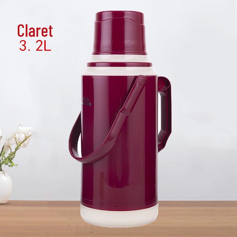 Large Leather-Covered Thermos Flask for Home or Dorm Use - Keeps Tea Warm, Plastic Exterior, Ideal for Students