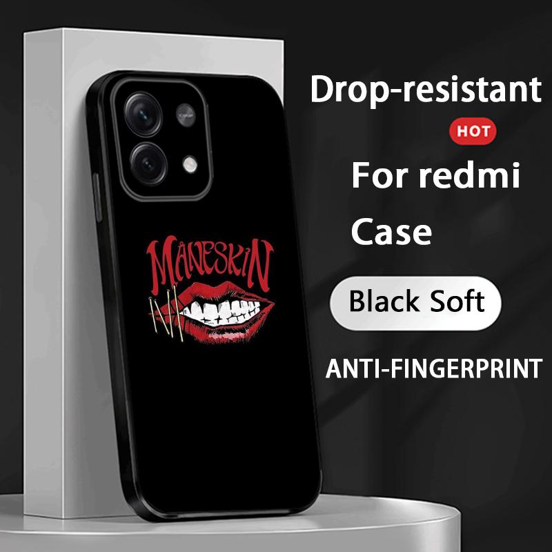 Maneskin Cool Band Pattern Design Phone Case For Redmi Note 14 13 12 11 Pro Plus S 5G 14C A3 Soft Black Phone Cover