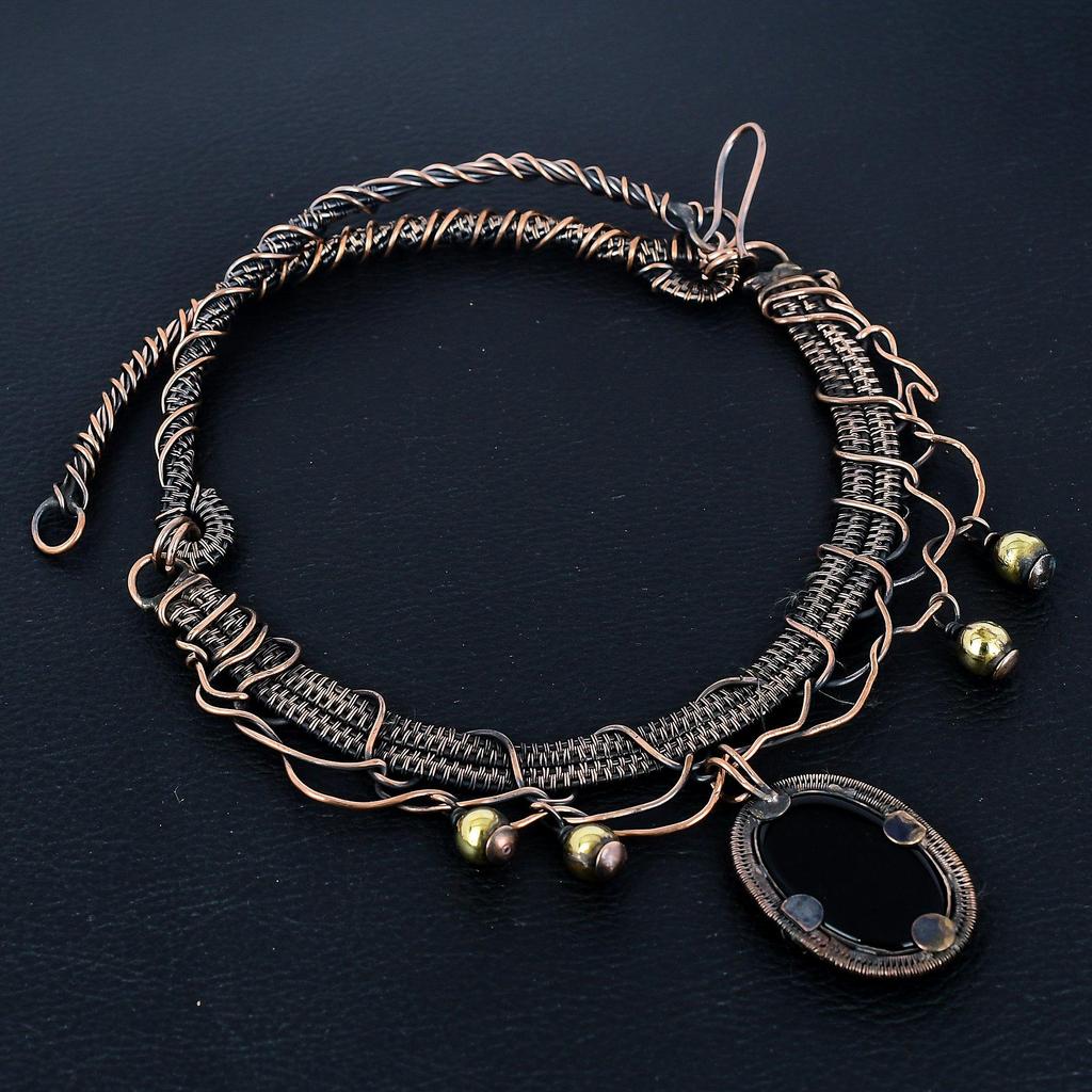 Australian Triplet Opal Necklace, 999 Copper Wire Wrapped Necklace Gemstone Jewelry, Handmade Necklace Amazing Jewelry, Gift For Her