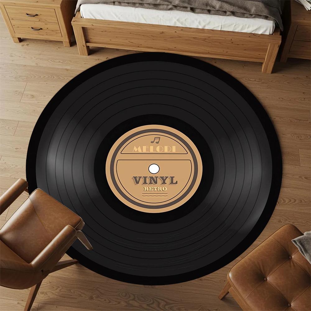 1pc Melodi Vinyl Round Chair mat Area Rug - Non-Slip, Floor Mat for Office, Bedroom, home decor Christmas Gift p0811158