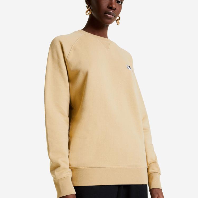 

Осенний женский пуловер с двойной лисьей головой и вышивкой для мужчин и женщин, одинаковый стиль, свитер для пары с круглым вырезом, полноразмерный свитер L жёлтый