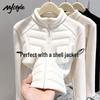 MJ STYLE Women's Fleece-Lined Stand-Collar Jacket