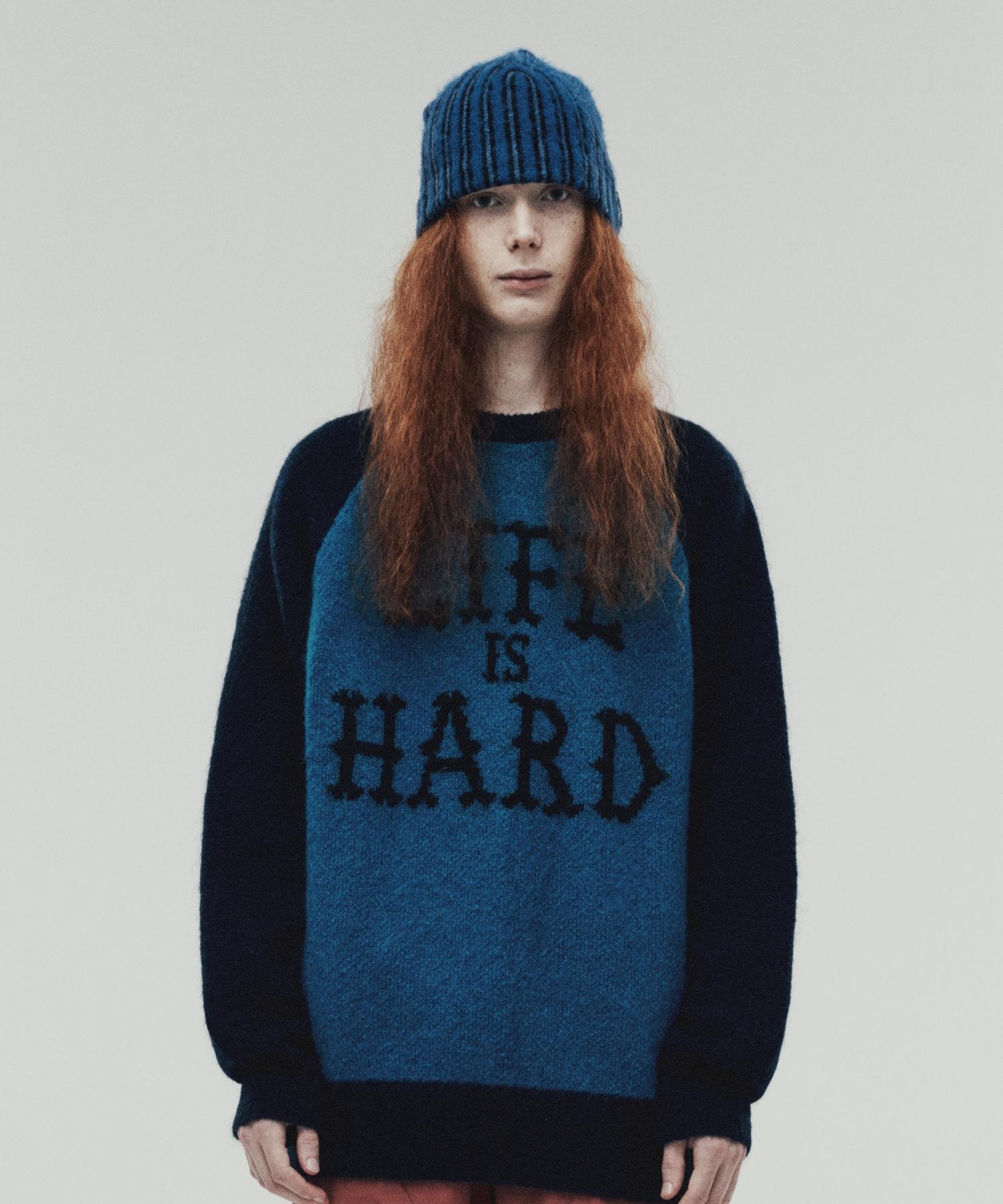 The Vinyl House Mohair Jacquard Sweater Blue (Vh2Dfuk604A) Blue/M