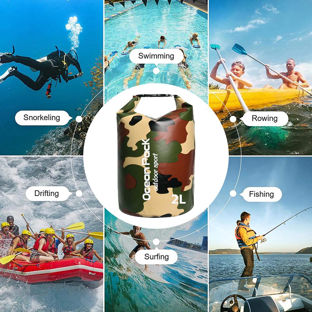 

Водонепроницаемый сухой мешок сохраняет снаряжение сухим. Сумка для хранения Ocean Pack (Зеленый 2л)