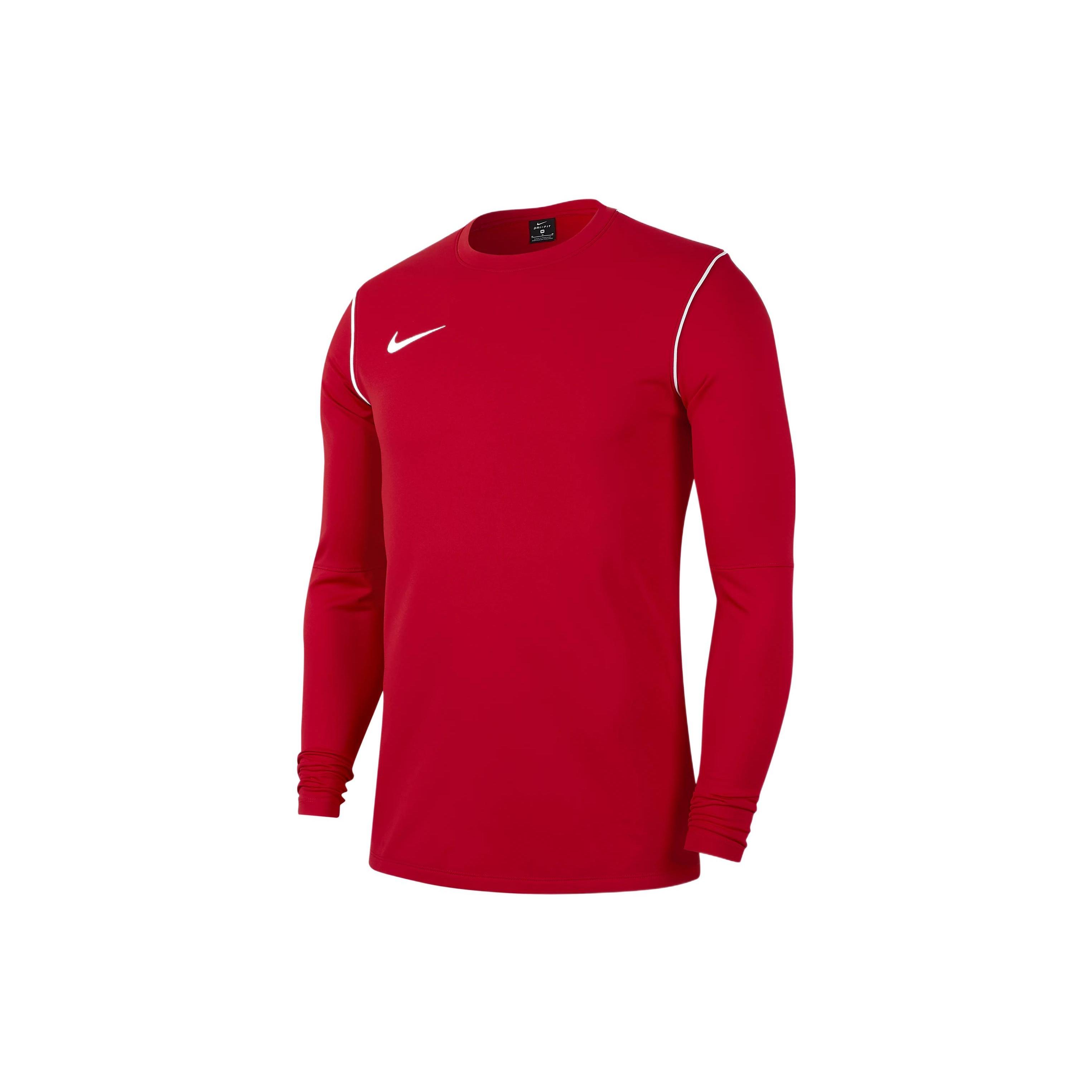Men s Nike Logo Embroidered Round Neck Pullover Long Sleeves Red T-Shirt BV6875-657 XXL