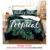 Quilt Duvet Cover Bedding Set Pillowcase Linens Green Plant 3D Queen King Size Double Bed Full Single 220x240 200x200 Bedroom