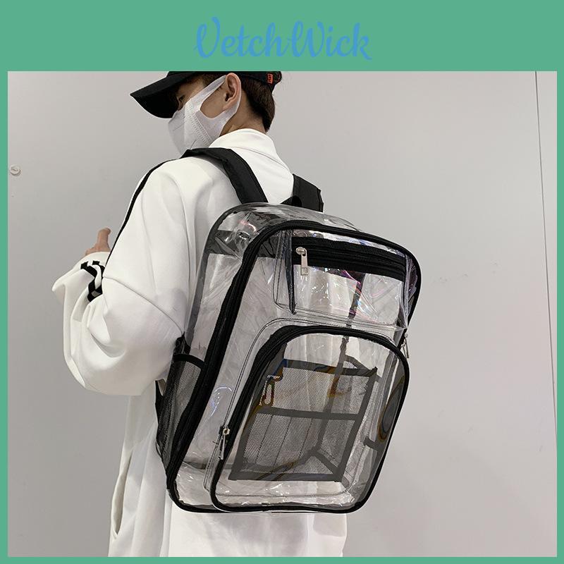 Pvc Transparent Backpack With Waterproof Design For Daily Use And Laptop