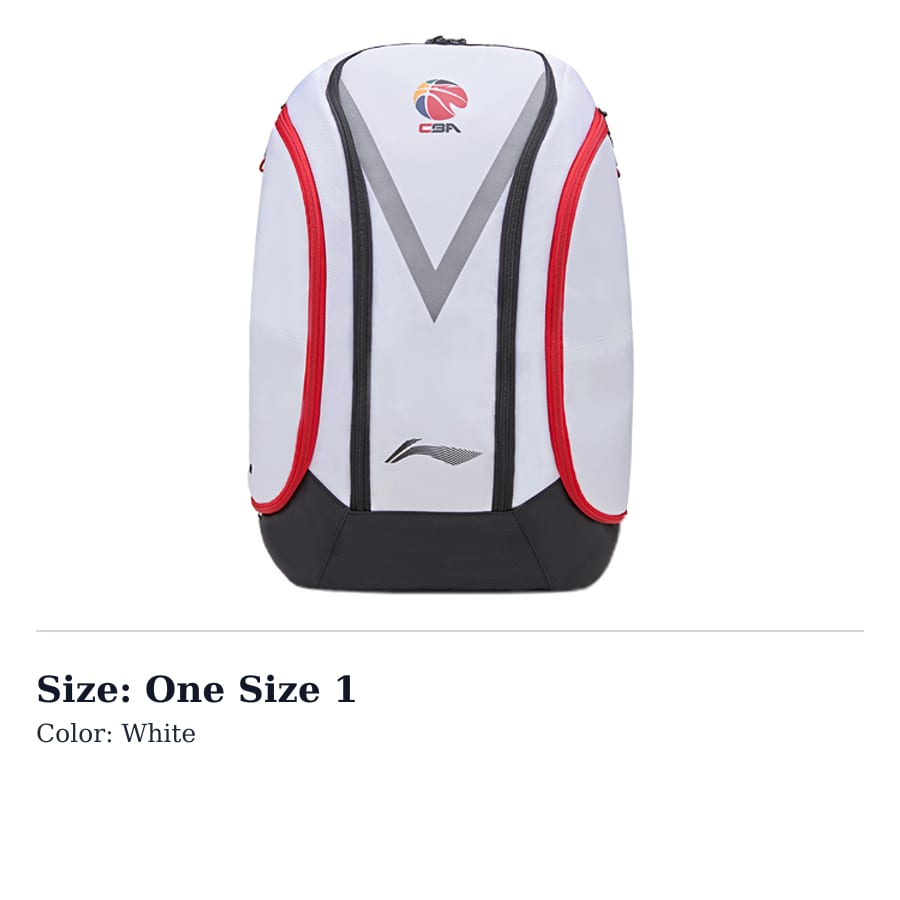 Li Ning Fabric Basketball Bag Backpack Regular Unisex White ABSR176-1